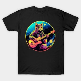 Cat Playing Guitar Funny Cat With Guitar Cute Cat Guitar T-Shirt